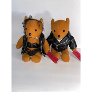 Eastern Accessories Motorcycle Bears Ted & Toots Bikers Faux Leather Jacket Pair